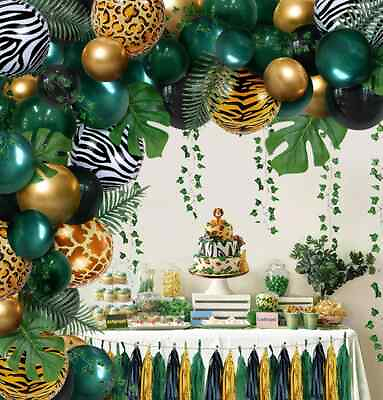 Green Balloons Jungle Safari Tropical Wild Theme Birthday Baby Shower Party $9.99