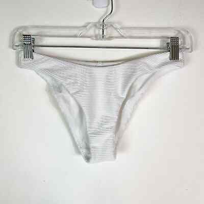 #ad Seafolly NWOT Women#x27;s Essentials Ribbed High Cut Bikini Bottoms White Size 6 $22.40