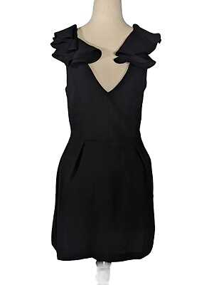 #ad Amanda Uprichard New York Women Size Medium Short Black Cocktail Dress Waist 26 $39.99