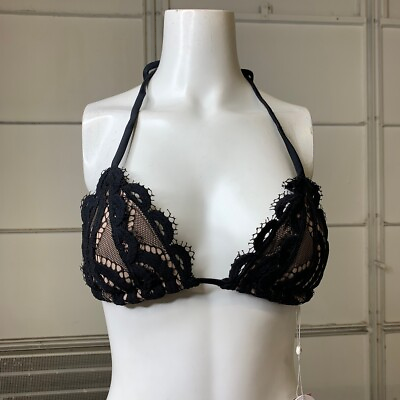 #ad PQ Women#x27;s Black Lace Tri Bikini Tops MID 191R M $56.00