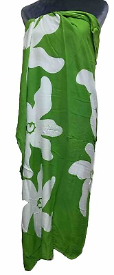Sarong Green White Beach Cover up Hawaiian Luau Cruise Dress KLK Hawaii $19.00