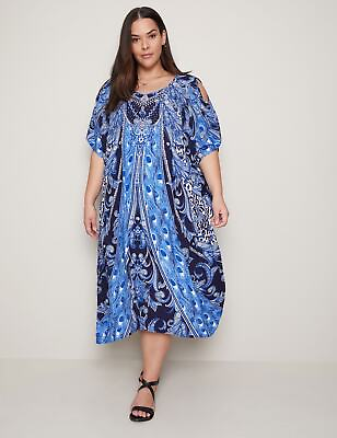 #ad Plus Size Womens Dress Cold Shoulder Maxi Kaftan Dress AUTOGRAPH $11.33
