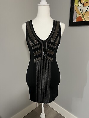 #ad Bebe Black Party Dress Sz XXS $9.99
