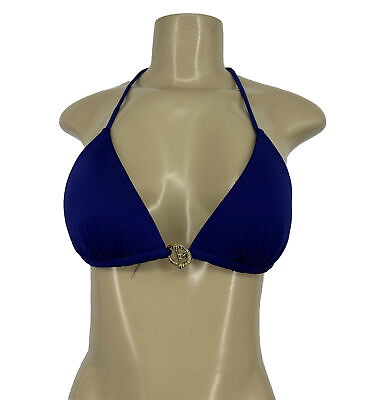 #ad VICTORIA#x27;S SECRET Small Women Blue Bikini Push Up Halter Toggle Chain Top 1 6 $11.99