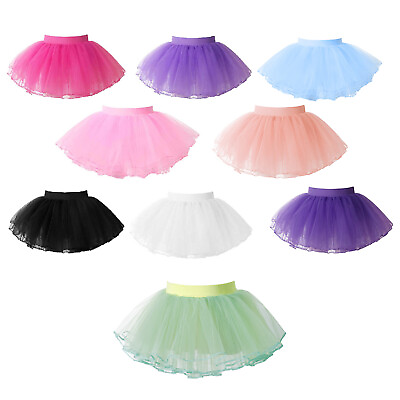 #ad Kids Girls Ballet Dance Tutu Skirts Petticoat Underskirt Ballerina Dancewear $8.16
