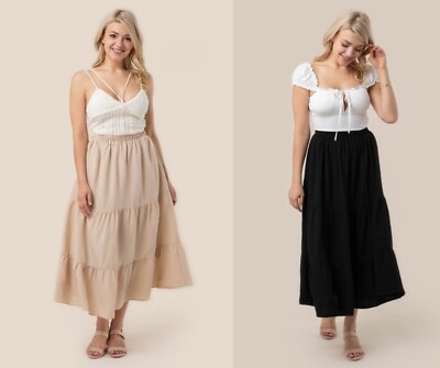 #ad Tiered maxi skirt $23.87