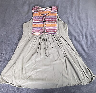 #ad #ad Umgee Aztec Print Boho Dress Size Large Sleeveless Breezy Sommer Festival $17.99