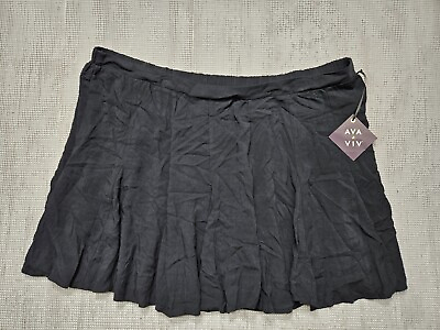 #ad Ava amp; Viv Women#x27;s Plus Size Pull On Skirt Size 3X Black $14.69