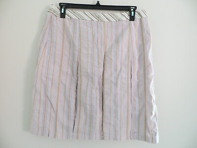#ad J. Jill Women#x27;s Plus Size Mid Length Skirt Striped Lilac Size 16P NWOT $19.99