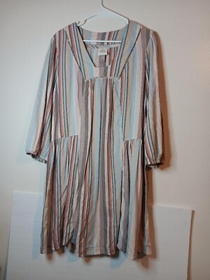 #ad Knox Rose Boho Dress. Size Large. 88% Rayon amp; 12% Linen. Excellent Condition. $7.20