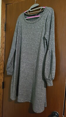 Womens Spense Gray Dress With Bubble Sleeves Size XL $25.00
