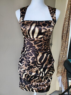 #ad Hailey Logan by Adrianna Pepell Dress Womens 3 4 Animal Print Party Dress Short $26.95