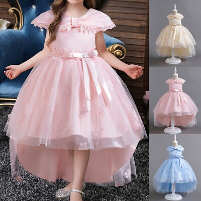 #ad #ad Kids Girls Bowknot Tutu Maxi Dress Princess Dress Birthday Bridesmaid Ball Gown $42.49