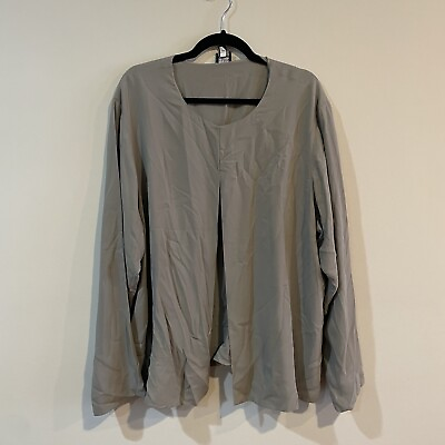 #ad #ad Eileen Fisher Woman Gray 100% silk Cardigan Size 2X $69.00