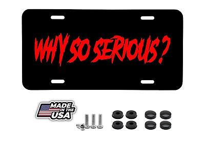 #ad Why So Serious License Plate Frame Joker Funny Cover Front Plate Red $11.95