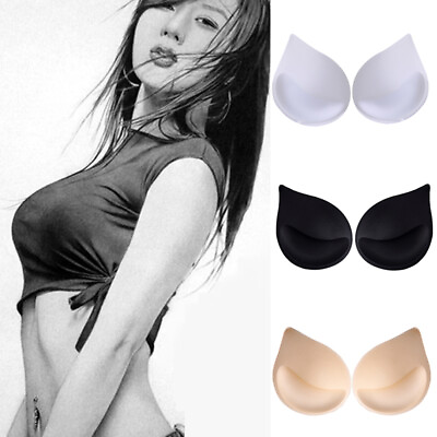 Removable Bra Bikini Breast Foam Push Up Pads Insert Enhancer Triangle Swimsuit $3.09