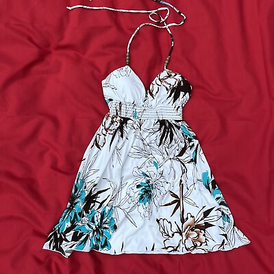 #ad Floral flowy cocktail Sun dress v cut chest $35.00