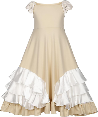 #ad Girls Boho Maxi Dress Flower Girl Flowy Ruffle Swing Twirly Party Dresses $43.99