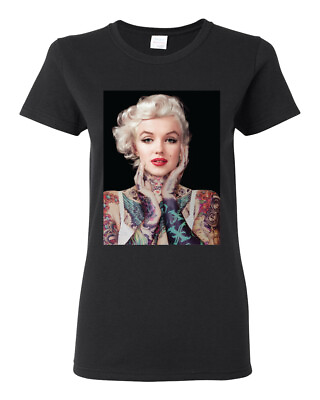 Marilyn Monroe Tattoos Black Women Shirt $19.99