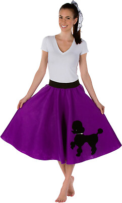 Adult Poodle Skirt Purple with Musical note printed Scarf $21.99