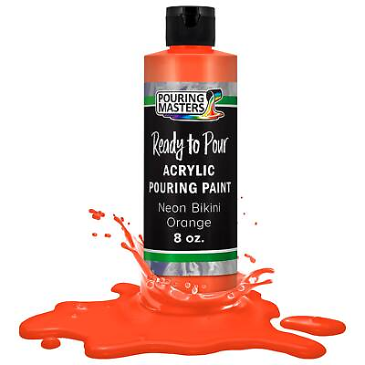 #ad Pouring Masters Neon Bikini Orange 8ozBottle Water Based Acrylic Pouring Paint $10.99