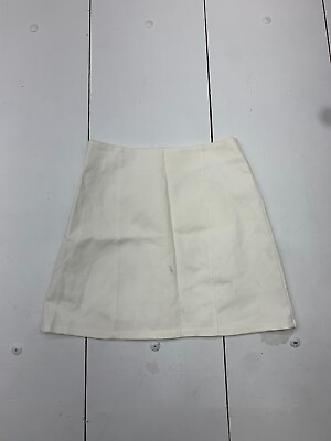 #ad Womens White Side Zip Skirt Size Medium $10.00