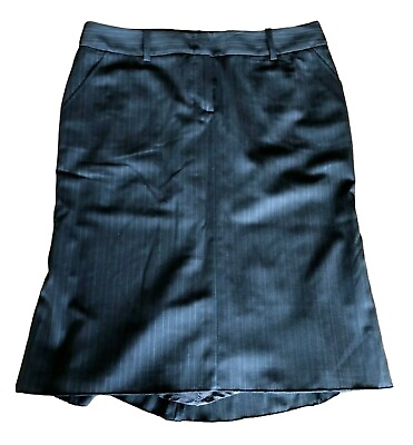 #ad Women#x27;s BCBG Max Azria Joey Pencil Skirt Black w White Pinstripe $158 Size 8 $15.99