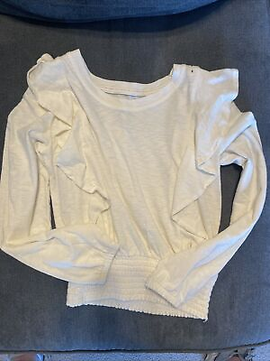 #ad Justice Girls White Long Sleeve Top Size 8 $3.75