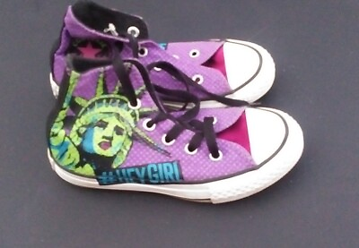 #ad Converse All Star Statue Of Liberty Purple Sneakers HeyGirl Junior Size 11 Shoes $23.99