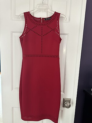 #ad GUESS Women#x27;s Red Cutout Cocktail Dress Size 6 NWOT $35.00