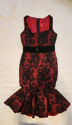 #ad Cocktail Dress Black and red Lace dress 8 $87.00