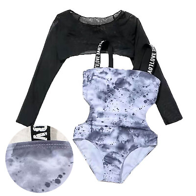 #ad #ad Kids Girl Surfing Suit Seaside Swimwear Swimming Cover Up Cut Out Top Beach Set $16.55