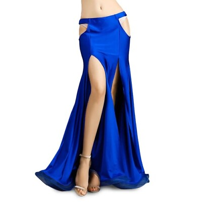 #ad Slit Belly Dance Skirt Long Women Belly Dance Bellydance Skirts Performance $60.30