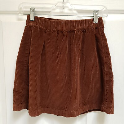 #ad American Eagle Brown Corduroy Elastic Waist Pull On Mini Skirt Womens XS $19.00