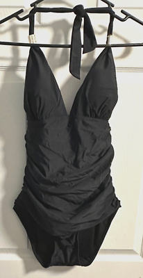 #ad Unbranded Women#x27;s Medium Black 1 Piece Bathing Swimsuit New $13.95