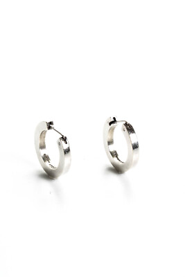 Designer Womens Wide Chunky Sterling Silver Hoop Earrings $49.99