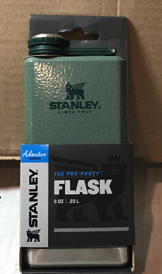 ⚡️Stanley 8 oz. Adventure Pre Party Stainless Steel Flask Hammertone Green $18.99