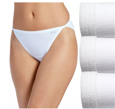 #ad Women#x27;s Jockey 3 Pack String Bikinis White 100% Cotton Panty Underwear $25.00