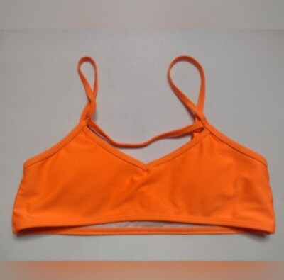 #ad #ad Women#x27;s Bikini Top Medium Orange Wireless Swim Swimsuit Swimwear Padded B10 $9.97