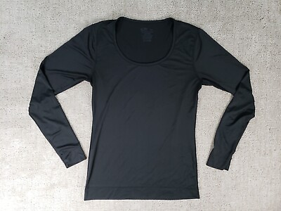 Champion Girls Long Sleeve Shirt Size M Black Scoop Neck Polyester Blend $3.99