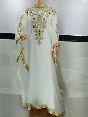 #ad SALE New Moroccan Dubai Kaftans Farasha Abaya Dress Very Fancy Long Gown MS 239 $54.59