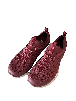 Skechers Women#x27;s Slip On Athletic Shoes burgundy Size 7 memory foam $15.99