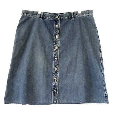 #ad Vtg Ralph Lauren Jeans Co Women#x27;s Denim Midi A Line Skirt Size 22W $19.99