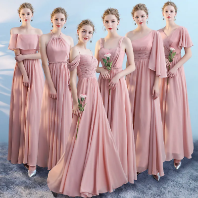 New Bridesmaid Dresses Pleated Floor Length Country Beach Wedding Formal Dress $64.82