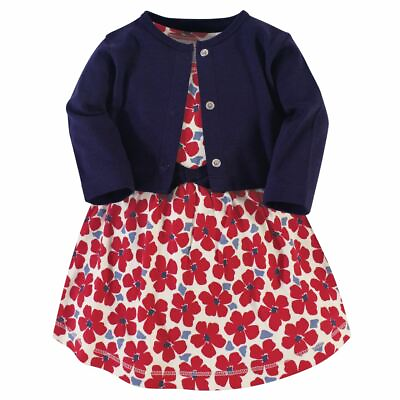 Touched by Nature Baby Organic Dress and Cardigan Red Flowers $13.99