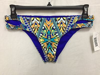 #ad #ad PRINTED SIDE SLIT BIKINI BOTTOM BLUE COMBO M NEW WITHOUT TAG 10128 $19.99