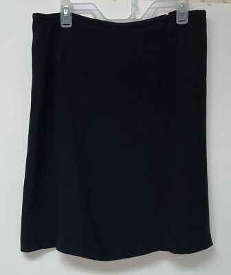 #ad Armani Collezioni Women Skirt Size 14 Black Lightweight A Line Back Slits Italy $18.99