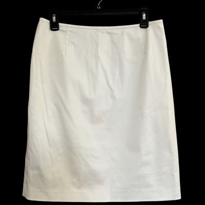 #ad White Pencil Skirt Fully Lined Center Back Zipper 10P Lightweight Preppy Basic $17.10