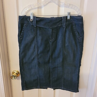 #ad Gap Jeans Denim Skirt Long Size 14 Back Slit #273 $12.00
