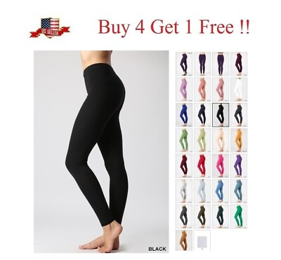 HIGH WAISTED PREMIUM Cotton STRETCH LONG WORKOUT YOGA LEGGINGS PANTS FITNESS $10.95